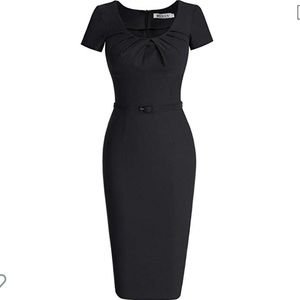 Midi super stretchy black dress. Fits sizes 10/12.